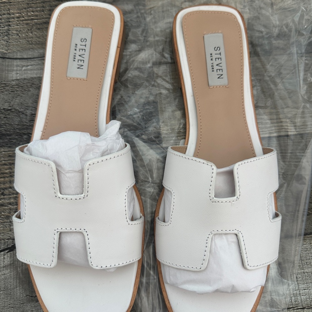 Seven7 White Women's Slide Sandals